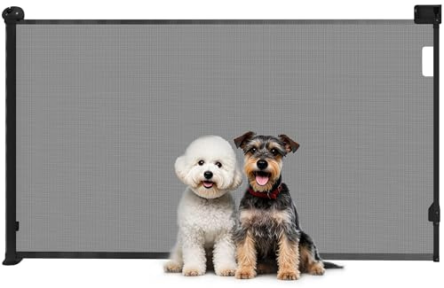 PawHut Barrera para Perros Retráctil 0-125 cm para Perros Pequeños Negro