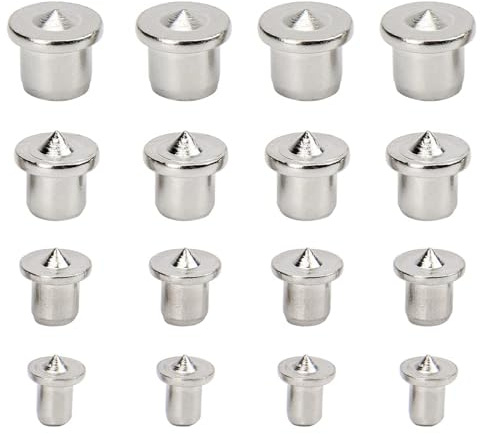 Dübelhilfe Holzdübe, 16 pcs Dübelloch Set mit Zentrierspitzen (6/8/10/12 mm) Ideal für Holzarbeiten professionelle Bohrungen, Markierer Dübelhilfe