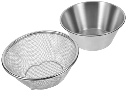 VICASKY Colino a Rete in Acciaio Inossidabile 304 Da 14 Cm Ciotola Scolapasta Multifunzionale Per Lavare Riso, Frutta e Verdura, Set Per Cucina e Campeggio