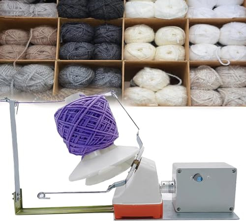 Electric Yarn Ball Winder — Automatic Knitting Yarn & Twine Winder, 500g Max Capacity, Compatible with Nylon, Metal Yarn & Wool — Hands-Free Thread/Yarn Ball Winder for Knitting & Crocheting