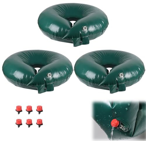 LALAGO 3 Stück Bewässerungsring, Automatische Bewässerungsbeutel, 56 L Baumbad Bewässerungssack, PVC robust & UV stabil Wassersack für Bäume, Bewässerung von Obstbäumen- Bewässerung 6 Stunden