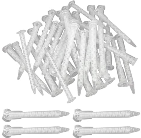 Aplicador de pegamento para madera, 50 piezas Boquilla de mezcla de epoxi Tubos de boquilla de mezclador de epoxi estático Punta de mezcla para cartuchos aplicadores de adhesivo de 50 ml