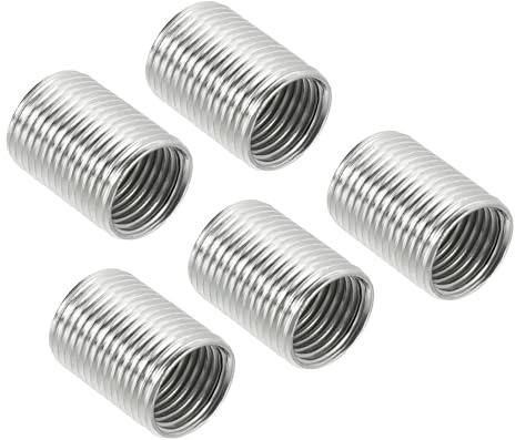 TOP-VIGOR 5 Pcs M12 x 1mm Male to M10 x 1mm Reducing Nut, Steel Threaded Insert Adapter, 15mm Long Fine Thread Sleeve for Lamp Pipe & Metal Fitting Repair