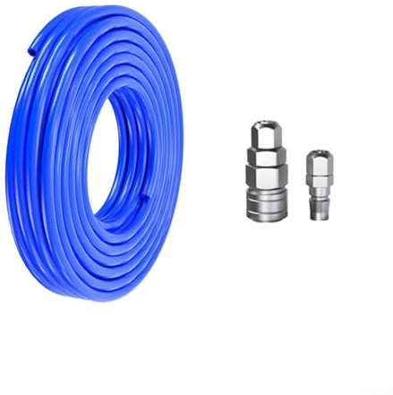 Manguera de compresor de aire neumática de poliuretano azul de 10-30 metros de 5 x 8 mm con conector rápido tipo C para herramientas de aire de alta presión (10 m)