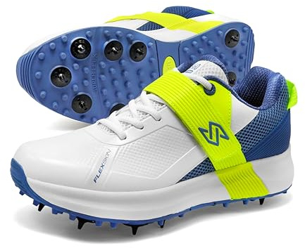 SOLM8 S60Pro Cricket Spike Shoes - Metal Replaceable Spikes, Secure Strap & Easy-Clean FlexSkin for Professional Players