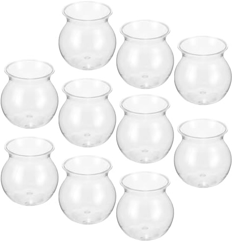 BESPORTBLE 10 Maceteros Ecológicos Transparentes de Plástico para Micropaisaje, Contenedores para Plantas Suculentas y Bricolaje, Recipientes Resistentes para Decoración de