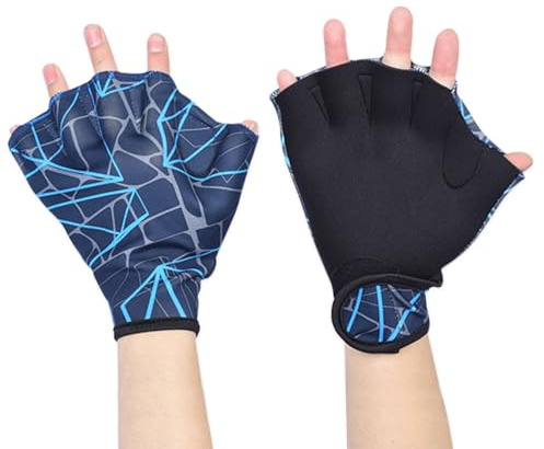 Schwimmhandschuhe mit Schwimmhäuten – halbgeschnittene Unisex-Handpaddel, Schwimmtrainingsausrüstung mit Froschflossen, Flexibles Entenwebdesign | Vielseitige Schwimmflossen-Handschuhe für Erwachsene