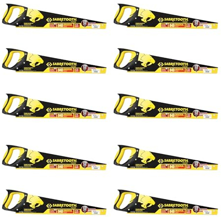 C.K Tools Sabretooth Trade Handsaw Set 10 Piece, Universal Wood Hand Saw Range, Triple Ground Teeth, 20in 500mm SK5 Steel Blade, Cushion Grip Handle, Panel Rip Crosscut Carpentry CK T0840 20