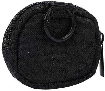 Huairdum Hearing Aid Case, Protective Storage Pouch with Anti Static Lining & Detachable Keychain, Portable Travel Cover for Hearing Amplifiers, Black