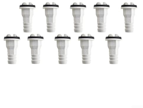 Connettore per tubo di scarico del condizionatore d'aria, confezione da 10 raccordi di drenaggio per lavatrice in PVC, 44 x 25 x 18 mm, con anello in gomma, adattatore di scarico CA