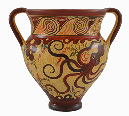 Minoenne Pottery Petit vase Amphore – Dolphin Octopus Design – Fait à la main en Grèce