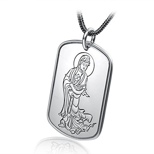 KnSam Schmuck 925 Silber Kette Herren Buddha Buddhismus Anhänger Halskette als Geschenk für Mann Freund, Stil 4