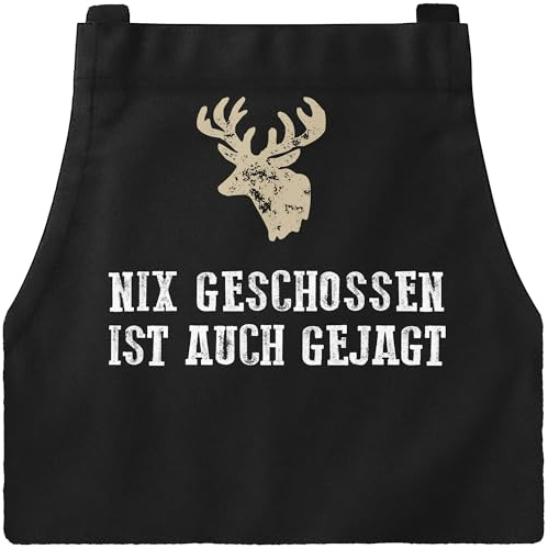MoonWorks Grill-Schürze für Männer mit Spruch Fleisch ist mein Gemüse Baumwoll-Schürze Küchenschürze
