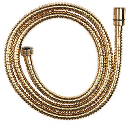 Messing Goldener Duschschlauch Brauseschlauch 150cm lang für alle Duscharmaturen und Wannenarmaturen mit Standard 1/2 Zoll Anschluss