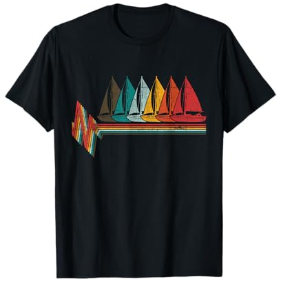Herzschlag Segeln Vintage Retro Herzschlag Geschenk T-Shirt