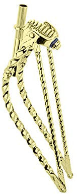 Lowrider Bike 26 Bent Square Twisted Spring Fork 1 Gold.Beach Cruiser Bicycle Fork