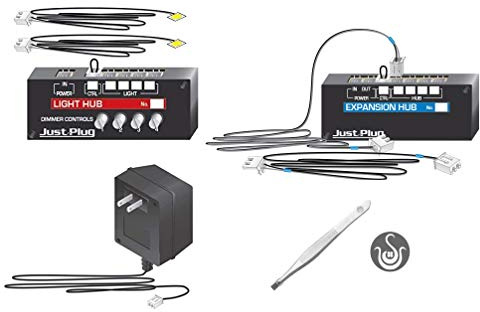 Woodland Scenics Just Plug Lighting System, Light Hub, Expansion Hub, and Power Supply with Spice of Life Tweezers