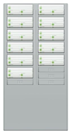 Flexzion Time Card Holder Wall Mount Rack 24 Pocket Slots Compatible with 17.8 cm Inch Cards Pyramid Series 2000 6000 Attendance Time Payroll Recorder for Office Punch in Clock Out (Gray)