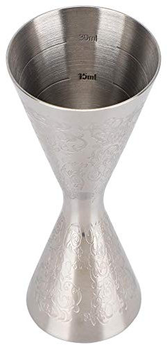Strumento di misurazione del Vino Modello di Elfo inciso, 30 ml 45 ml Splendido Jigger in Acciaio Inossidabile con Scala Bilancia per Vino Misurino Accessori per Bar