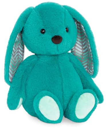 B. toys Happyhues Cottontail Cutie Plüschhase – waschmaschinenfest | 30 cm großes Kuscheltier in Türkis mit Chevron-Ohren und mintfarbenen Pfoten, maschinenwaschbar, Türkiser Hase, 0+ Monate
