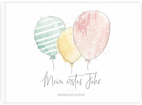 Babyalbum zum Ausfüllen, Mein erstes Jahr Buch, Baby Erinnerungsbuch für Junge oder Mädchen, Babybuch