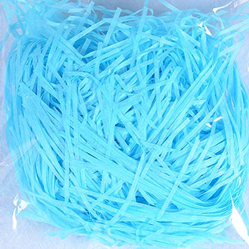 Egurs 200g Geschenke Füllmaterial Papier Bunte Geschreddertes Papier Deko Papier für Geschenkbox Blau