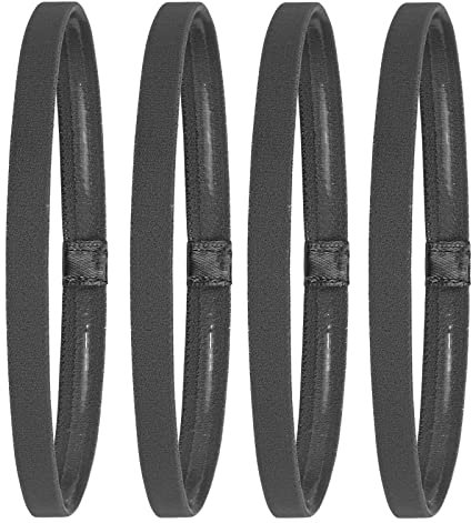 WLLHYF 4 Stück rutschfeste elastische Haarbänder Sport Stirnbänder für Frauen und Männer Laufen Yoga Haar Seil Feuchtigkeit Wicking Haar Stirnbänder(4pcs black)