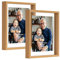EXYGLO 2er-Pack 20x25 cm Glas-Bilderrahmen, Doppelglas Schwimmender Fotorahmen für 9x13 / 10x15 / 13x18 / 15x20 / 20x25 cm Fotos, bis Maximalgröße 25x30 cm, Robuster Holzfarbe Rahmen