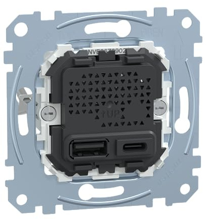 Schneider Electric Merten USB-Ladestation-Einsatz, MEG4366-0110 | Unterputz, USB-Typ A+C, System M