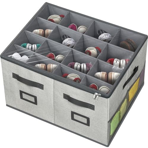 VERONLY caja de zapatos, caja de almacenamiento de zapatos con tapa transparente, caja de zapatos ahorradora de espacio, plegable, capacidad para 16 pares de zapatos, con asa reforzada, color gris