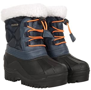 Mountain Warehouse Arctic Junior Adaptive Waterproof Snow Boots - IsoDry & Fleece Lined, Boys & Girls - For Winter Skiing & Sports Navy Kids Shoe Size 6