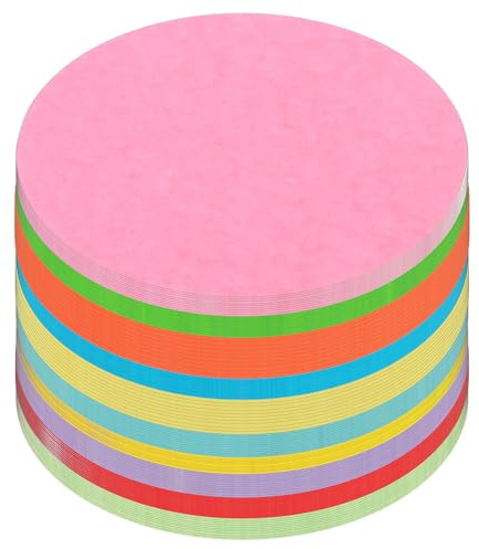 200 Fogli 10 cm Origami Rotondi Cartoncino Colorato Cerchi di Carta Grandi Kraft Cartone Tondo Ritagliata Forme Fustellata Della Bacheca Forniture per Decorazione Dell'aula