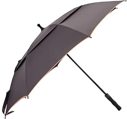 DEEDAV Golfschirme 53-Zoll-winddichter Verstärkungsstock-Regenschirm Push-Cart-kompatibler Automatisch Öffnender Doppeldach-Regenschirm Familien Regenschirm (Color : Light Gray)