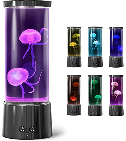 FBSPORT Quallen Lampe 17 Farben 4 Lichtmodi Jellyfish Lamp Fantasy LED Quallen Aquarium Lampe Runde Geschenke für Kinder Erwachsene Dekoration für Zuhause Büro