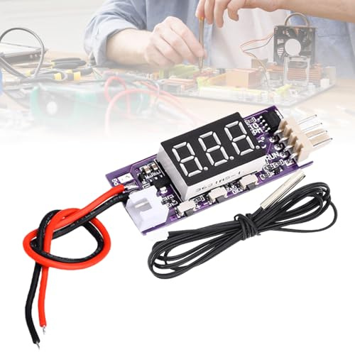 PWM Fan Speed Control Module, DC 12V 3A 4 Draht Lüftersteuerung mit zwei Sonden, Lüftergeschwindigkeits Steuermodul, PWM controller Automatischer Temperaturregler NTC Sensor für 3000mA Lüfter