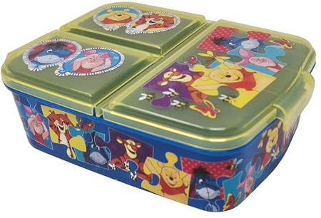 Theonoi Matlåda för barn av plast, BPA-fri, med indelning (Nalle Bear)