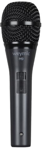 WEYMIC M9 Dynamic Vocal Classic Style Microphone Audio Classic Professional Dynamic Cardioid Unidirectional - For Instruments, Drums, Percussion, Vocals (M9)
