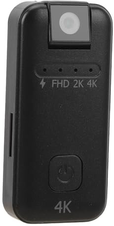 Am Körper Getragene Kamera, 4K-HD-Körpervideokamera mit Clip, um 180° Drehbares Objektiv, Kleiner Tragbarer Zeitraffer-Camcorder für Sicherheit, Outdoor, Reisen, Automatische