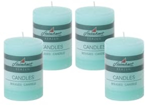 4er Set Adventskranzkerzen Raureif Mint 80/58 mm durchgefärbte Trend-Kerzen