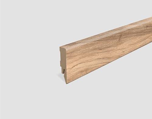 EGGER Sockelleiste Nussbaum braun L663 | neues kubisches Profil | passend zu Fußboden Perganti Nussbaum braun