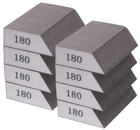 QUARKZMAN 8 Stück Schleifschwämme 600-800 Körnung Vierseitiges Schleifpapier für Lackreparatur und Modellschichtung, Braun
