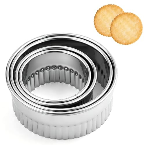4 pièces Emporte-pièces ronds - Formes en acier inoxydable - Emporte-pièces pour biscuits, donuts, cookies, pâtisseries - Tailles de 4,3 cm à 7,5 cm