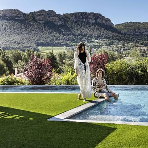 Decoweb Gazon synthétique Premium Piscine & Spa 100% Recyclable - 35 mm - Rouleau de 2m x 2m