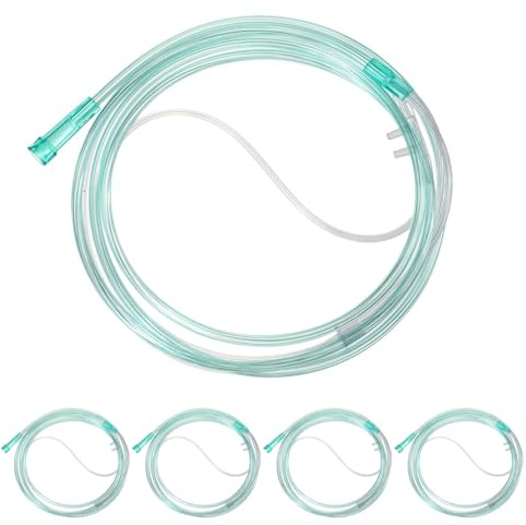 4 Pack 6.6Ft Soft Oxygen Nasal Cannula with Tubing Standard Connector for Long Term Oxygen Therapy Patients Crush Kink Resistant