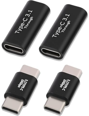 Set De Adaptadores USB C 3.1 – Incluye Adaptadores USB C Macho A Macho Y USB C Hembra A Hembra, Compatibles Con MacBook Pro, Tablets, Samsung Galaxy Y Más Dispositivos Con USB-C Aleación De Aluminio