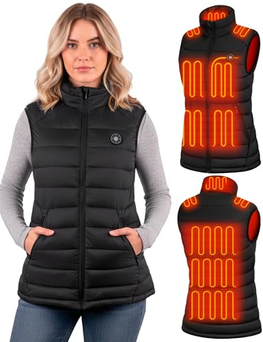 XINSONYUELL Heated Vest Jacket for Women with Battery Pack Included 16000mAh for Outdoor Hunting Camping