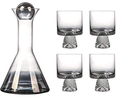 Set di Decanter in Cristallo, Contenitore per Decantazione Rapida, Set per Vino Senza Piombo per Uso Alimentare, Bicchiere da Vino Creativo Affumicato, Regalo di Lusso