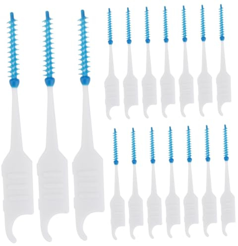TOBBOMEY Cepillos Interdentales de Doble Cabezal 200 Piezas Palillos de Hilo Dental Material Silicona Limpieza Interdental Cuidado Bucal Viaje y Hogar Prevención Mal Aliento