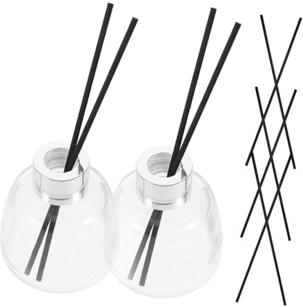 Zerodeko Botella De Aromaterapia Transparente De Botella Difusora De Vidrio Vacía para Aceites Esenciales Volátiles Difusora Rellenable para Difusor De Perfume