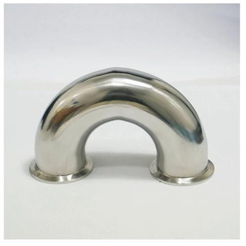 51mm O/D 2 Tri Clamp 304 Stainless Steel Ferrule 180 Degree Bend Elbow Three Pipe Fitting for Homebrew